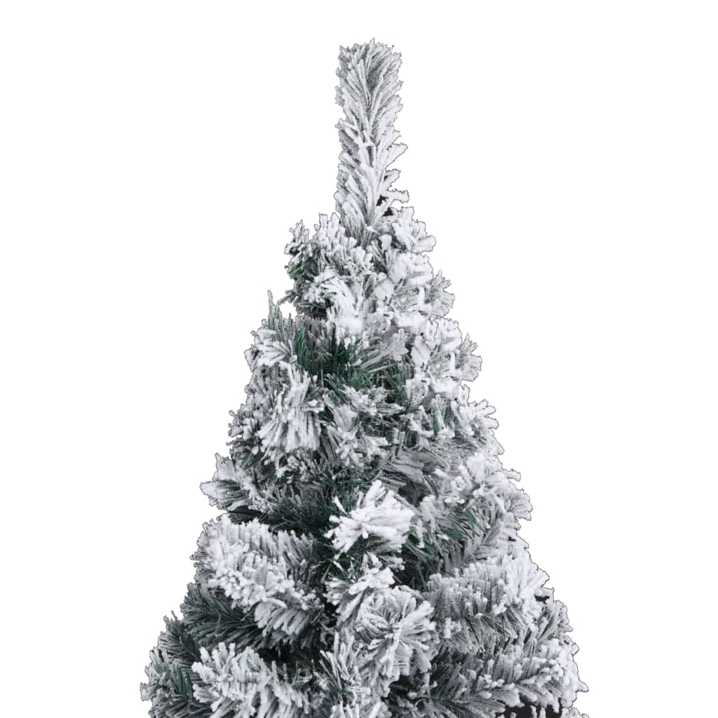 vidaXL Slim Artificial Christmas Tree with Flocked Snow Green 6 ft PVC-1