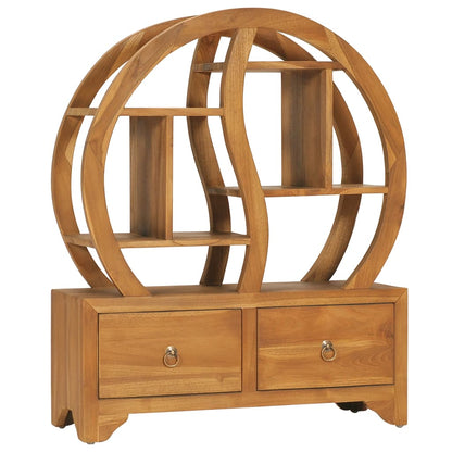 vidaXL Cabinet with Yin Yang Shelf Hallway Storage Cabinet Solid Wood Teak-0