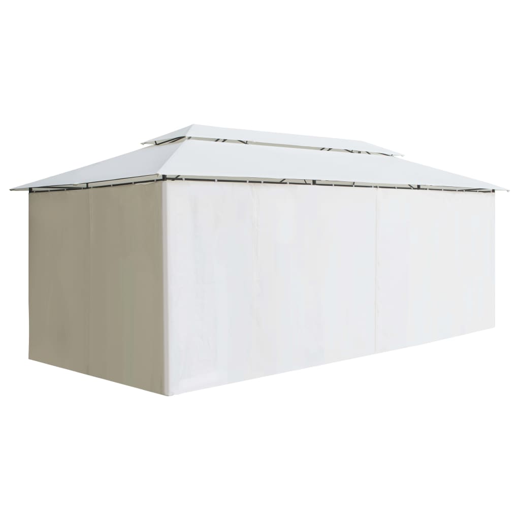 vidaXL Gazebo with Curtains 236.2"x117.3"x106.3" White 0.6 oz/ft²-3