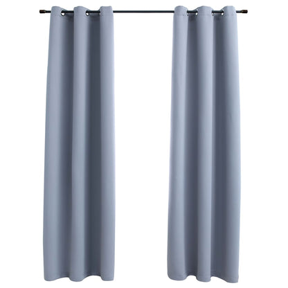 vidaXL Curtains 2 Pcs Roller Blackout Curtains Window Blinds with Rings Fabric-25