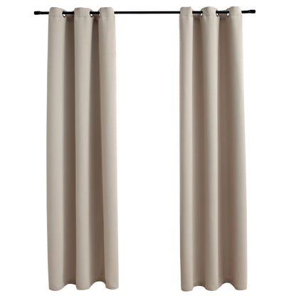 vidaXL Curtains 2 Pcs Roller Blackout Curtains Window Blinds with Rings Fabric-12