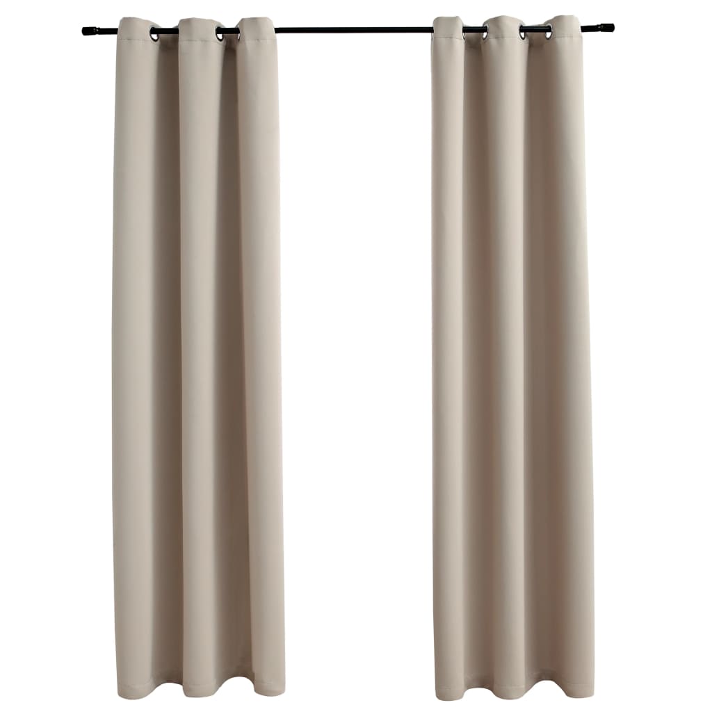 vidaXL Curtains 2 Pcs Roller Blackout Curtains Window Blinds with Rings Fabric-8