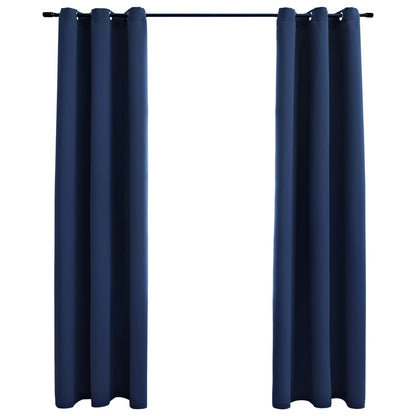 vidaXL Curtains 2 Pcs Roller Blackout Curtains Window Blinds with Rings Fabric-3