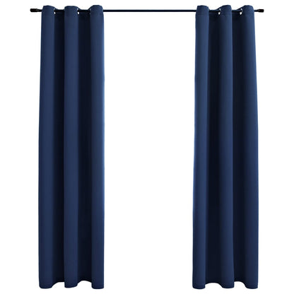 vidaXL Curtains 2 Pcs Roller Blackout Curtains Window Blinds with Rings Fabric
