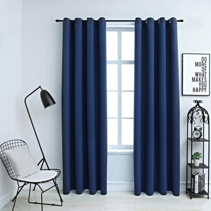 vidaXL Curtains 2 Pcs Roller Blackout Curtains Window Blinds with Rings Fabric-19