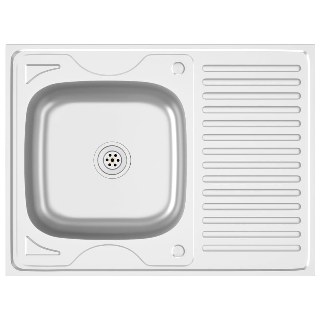 vidaXL Kitchen Sink Undermount Sink with Strainer Stainless Steel Sink Silver-0