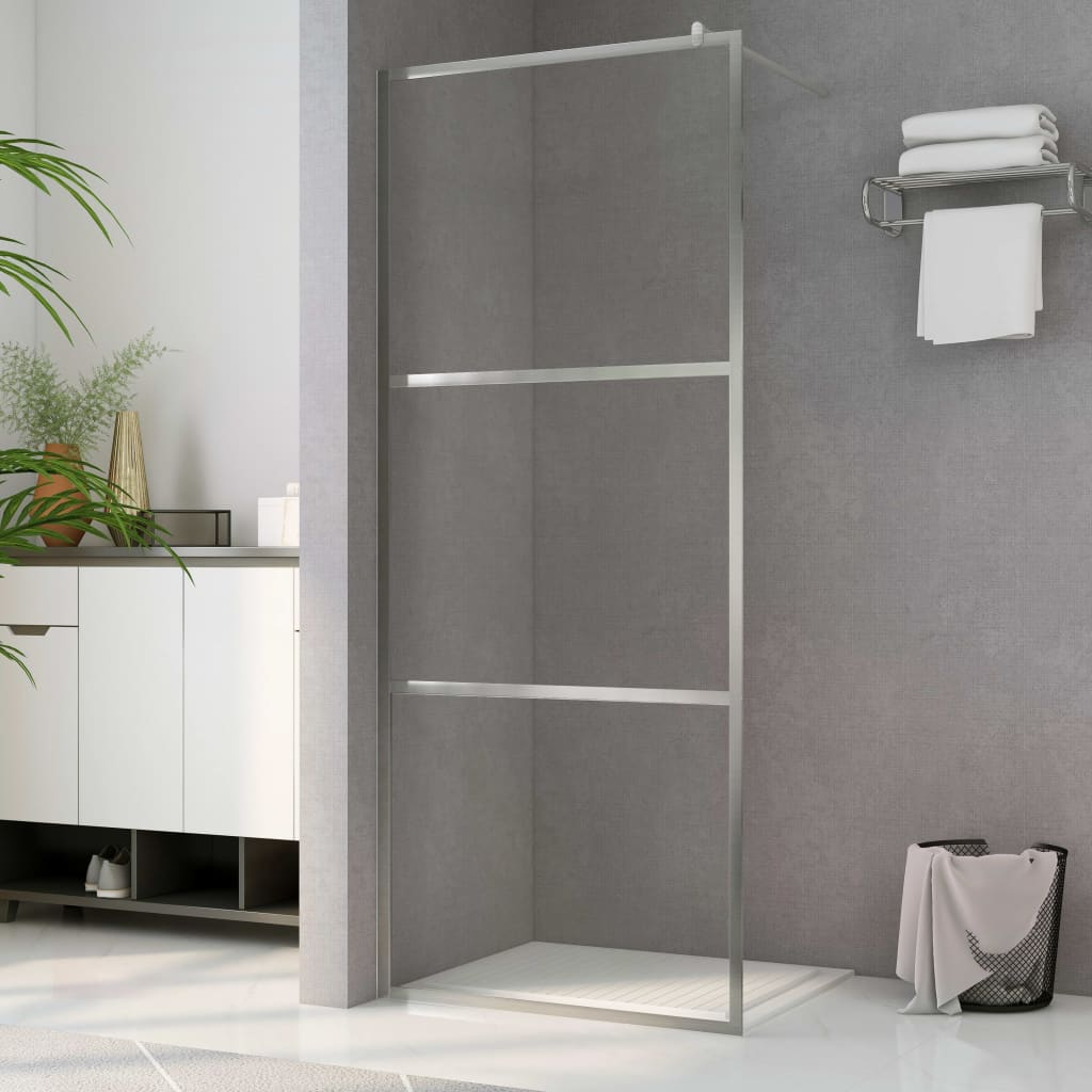 vidaXL Walk-in Shower Wall with Clear ESG Glass 35.4"x76.8"-0