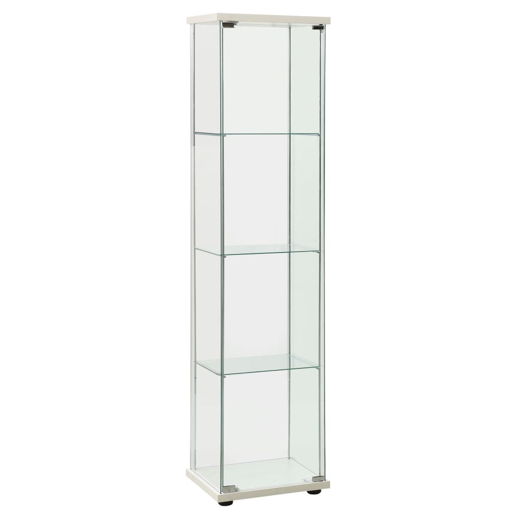 vidaXL Storage Cabinet Bookshelf 4-Shelf Glass Display Cabinet Tempered Glass-2