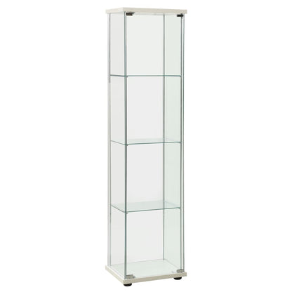 vidaXL Storage Cabinet Bookshelf 4-Shelf Glass Display Cabinet Tempered Glass-2