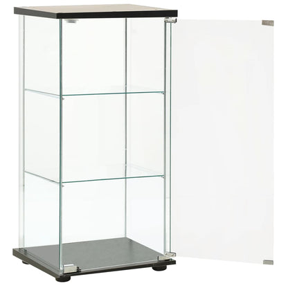 vidaXL Storage Cabinet Bookshelf 4-Shelf Glass Display Cabinet Tempered Glass-3
