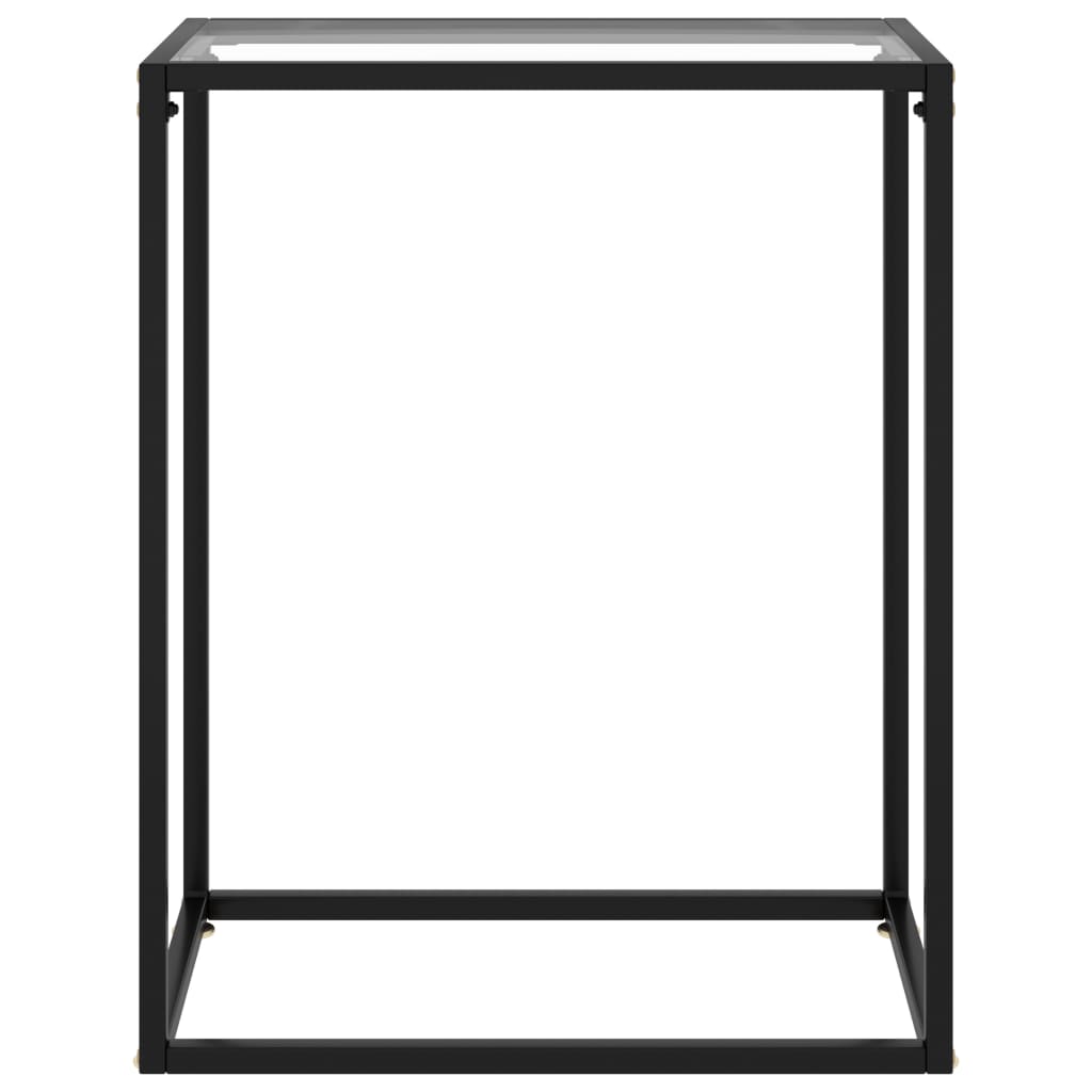 vidaXL Console Table Transparent 23.6"x13.8"x29.5" Tempered Glass-1