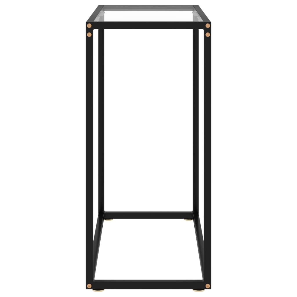 vidaXL Console Table Transparent 23.6"x13.8"x29.5" Tempered Glass-2