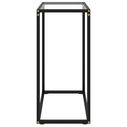 vidaXL Console Table Transparent 23.6"x13.8"x29.5" Tempered Glass-2