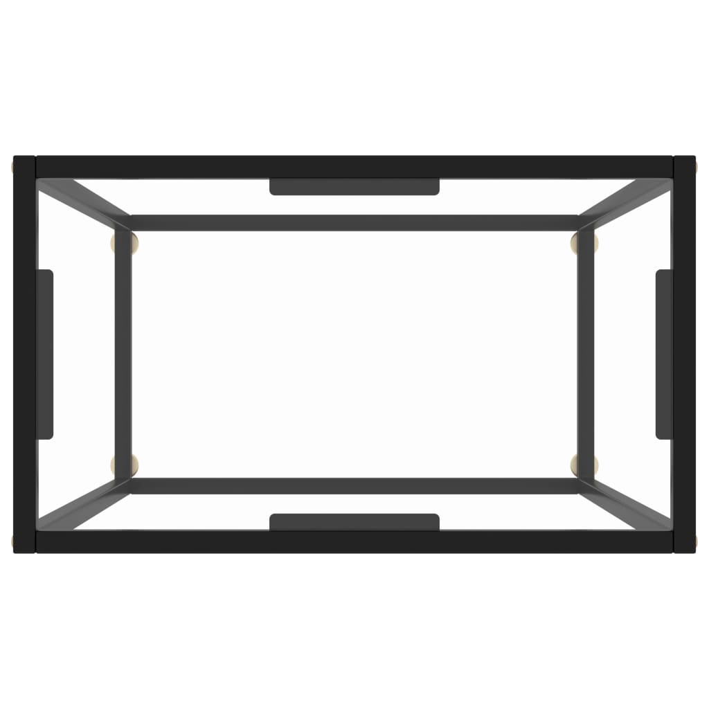 vidaXL Console Table Transparent 23.6"x13.8"x29.5" Tempered Glass-3