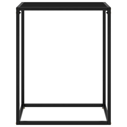 vidaXL Console Table Black 23.6"x13.8"x29.5" Tempered Glass-0