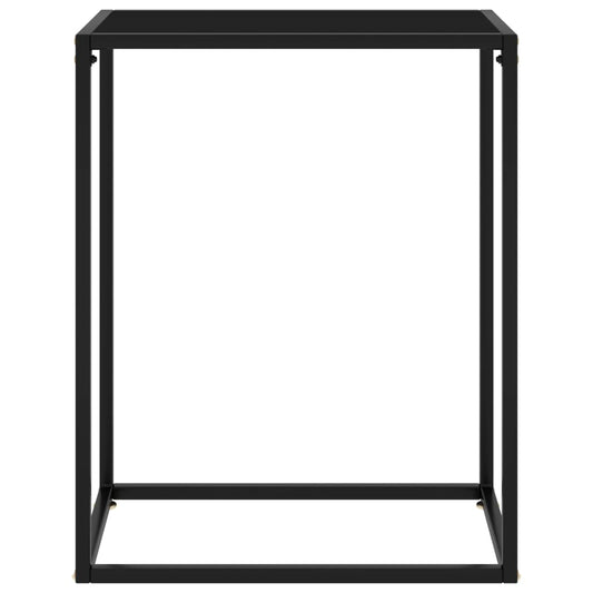 vidaXL Console Table Black 23.6"x13.8"x29.5" Tempered Glass-0