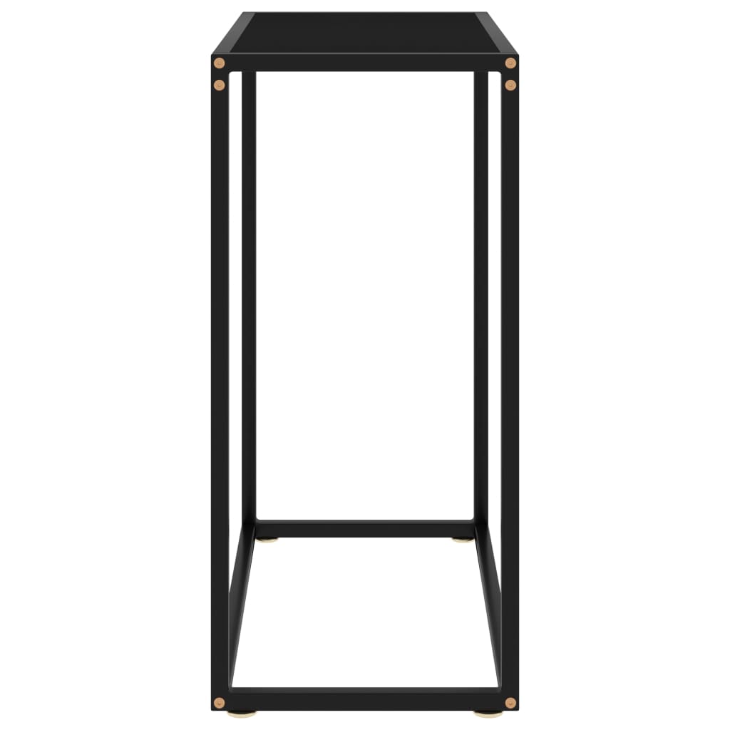 vidaXL Console Table Black 23.6"x13.8"x29.5" Tempered Glass-1