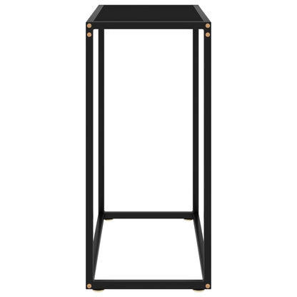 vidaXL Console Table Black 23.6"x13.8"x29.5" Tempered Glass-1