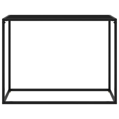 vidaXL Console Table Black 39.4"x13.8"x29.5" Tempered Glass-0