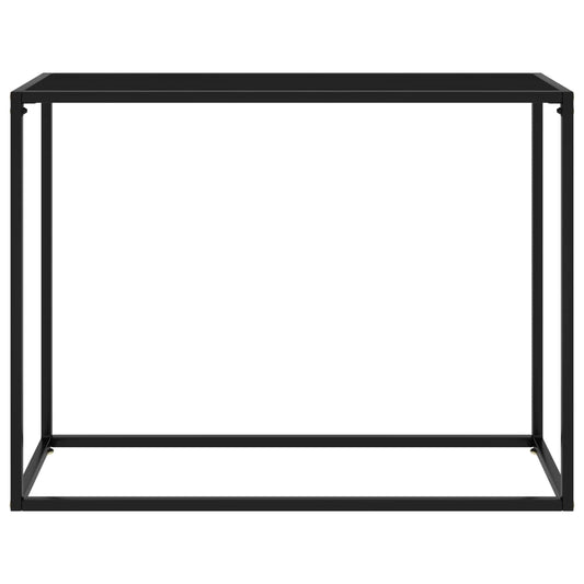 vidaXL Console Table Black 39.4"x13.8"x29.5" Tempered Glass-0