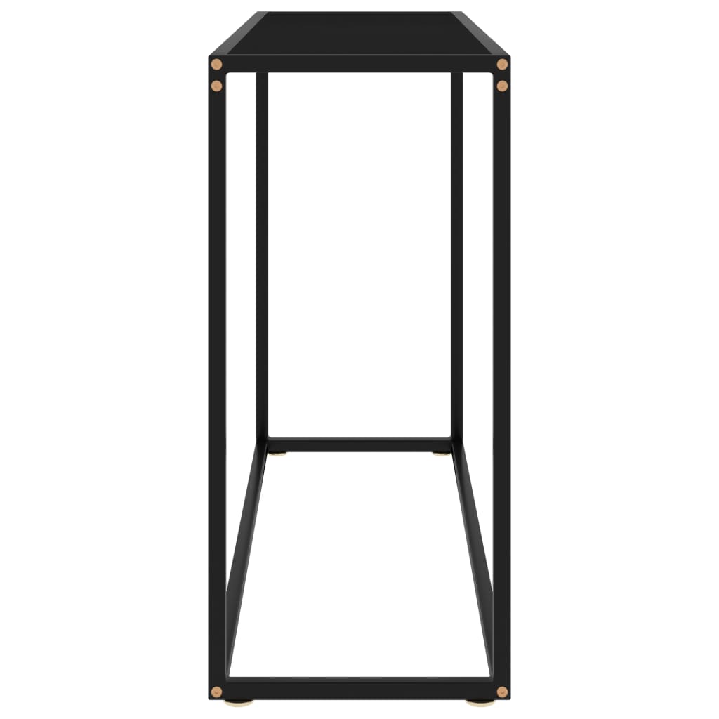vidaXL Console Table Black 39.4"x13.8"x29.5" Tempered Glass-1