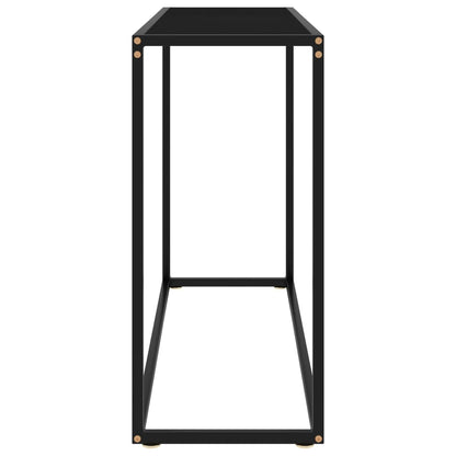 vidaXL Console Table Black 39.4"x13.8"x29.5" Tempered Glass-1