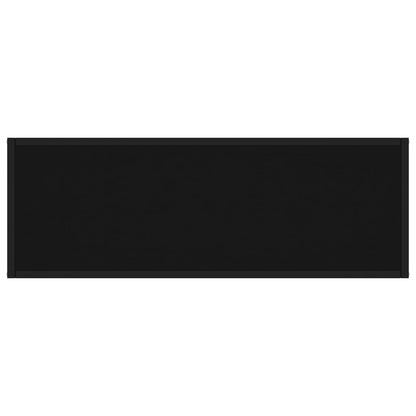 vidaXL Console Table Black 39.4"x13.8"x29.5" Tempered Glass-2