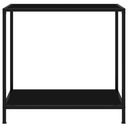vidaXL Console Table Black 31.5"x13.8"x29.5" Tempered Glass-0