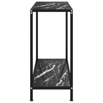 vidaXL Console Table Black 31.5"x13.8"x29.5" Tempered Glass-1