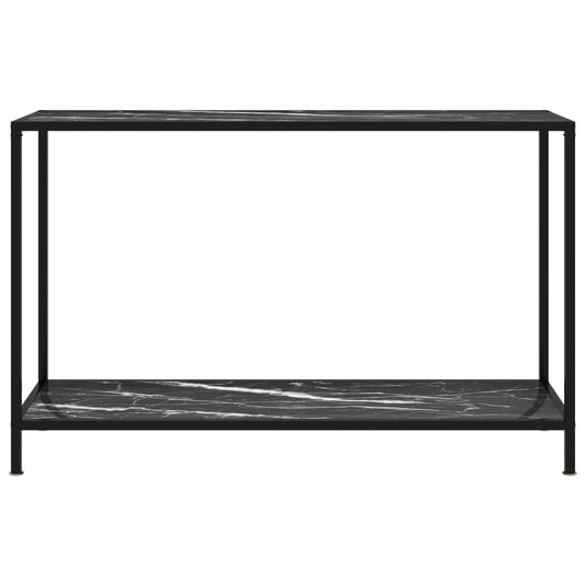 vidaXL Console Table Black 47.2"x13.8"x29.5" Tempered Glass-0