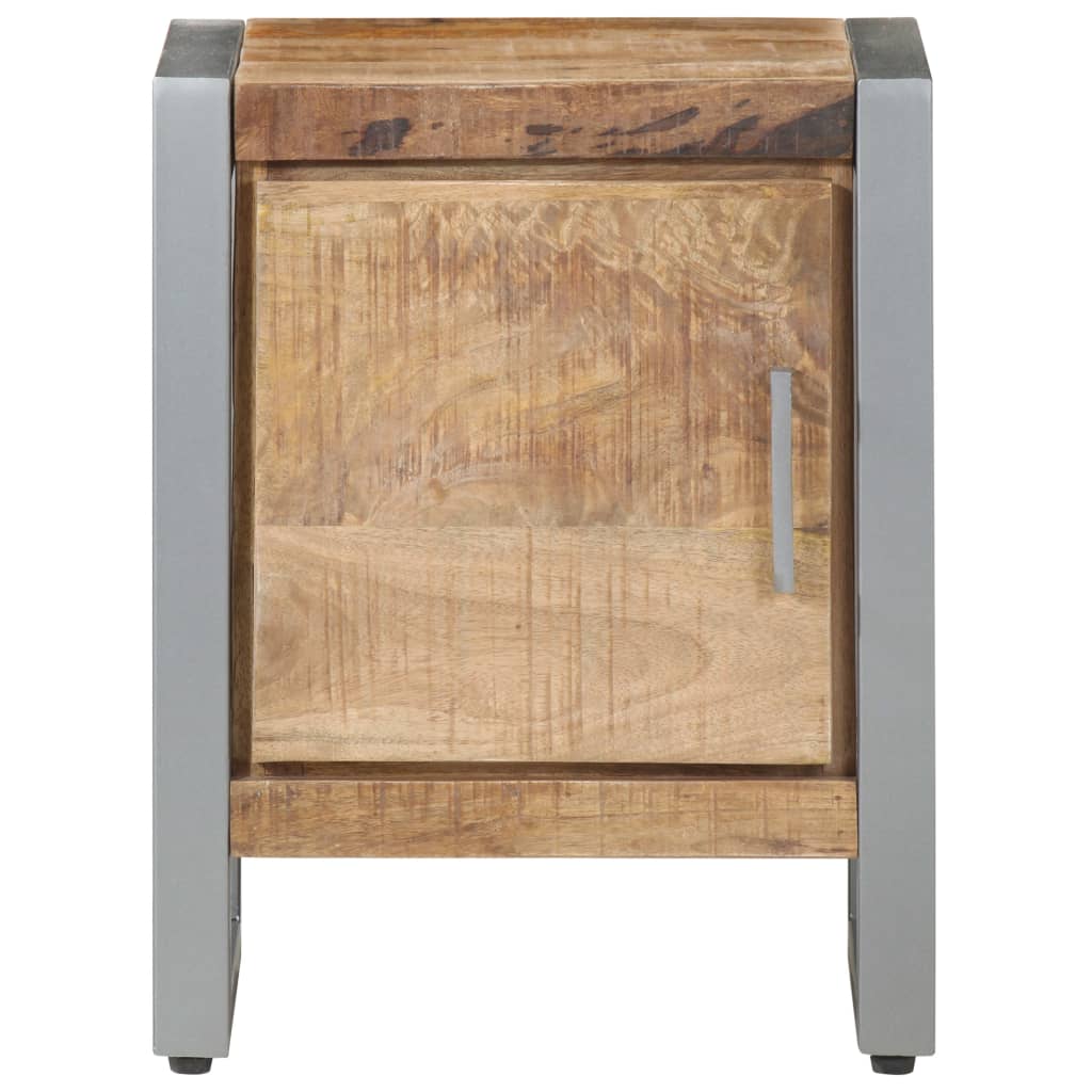 vidaXL Bedside Cabinet 15.7"x11.8"x19.7" Rough Mango Wood-3