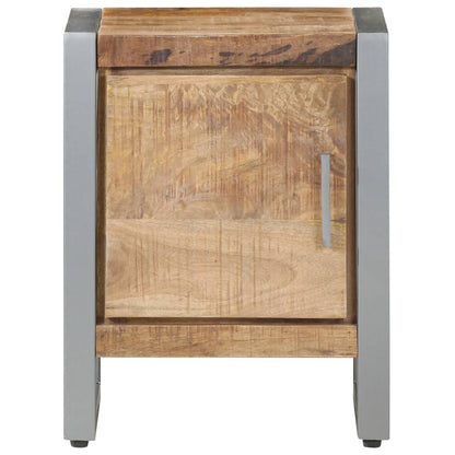 vidaXL Bedside Cabinet 15.7"x11.8"x19.7" Rough Mango Wood-3