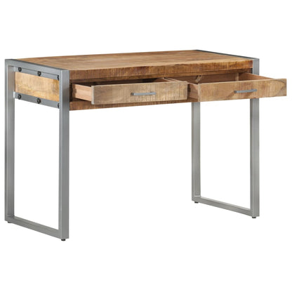vidaXL Desk 42.5"x19.7"x29.5" Rough Mango Wood-4