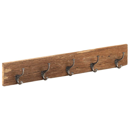 vidaXL Hall Hanger with 5 Hooks 39.4"x1"x5.9" Solid Reclaimed Wood-0