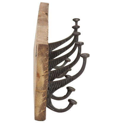 vidaXL Hall Hanger with 5 Hooks 39.4"x1"x5.9" Solid Reclaimed Wood-3