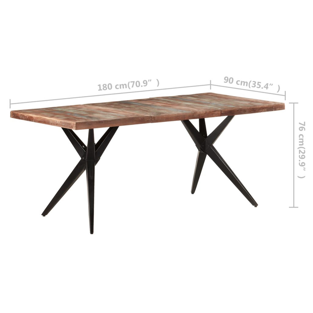 vidaXL Dining Table 70.9"x35.4"x29.9" Solid Reclaimed Wood-4