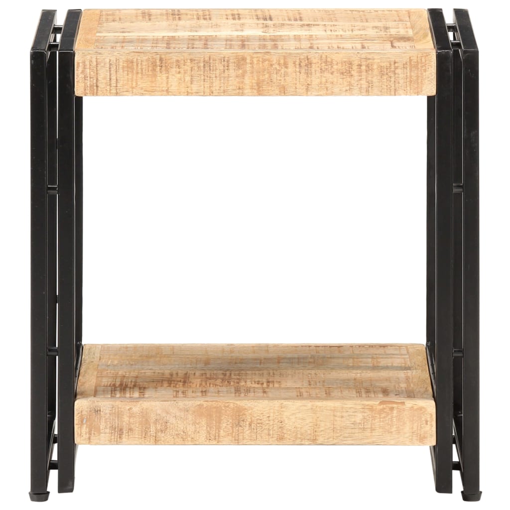 vidaXL Side Table 15.7"x11.8"x15.7" Rough Mango Wood-1