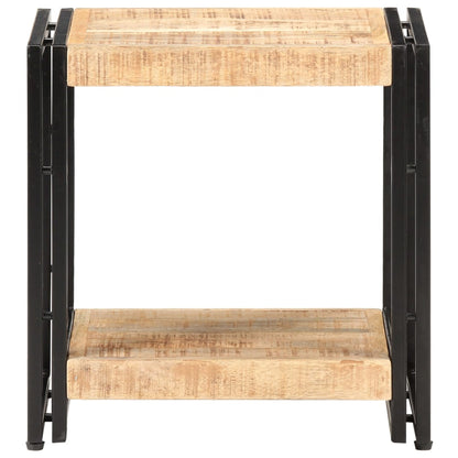 vidaXL Side Table 15.7"x11.8"x15.7" Rough Mango Wood-1