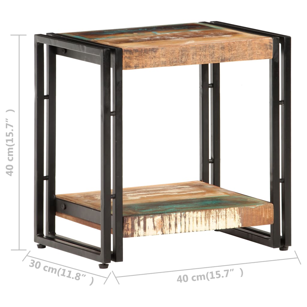 vidaXL Side Table 15.7"x11.8"x15.7" Solid Reclaimed Wood-3