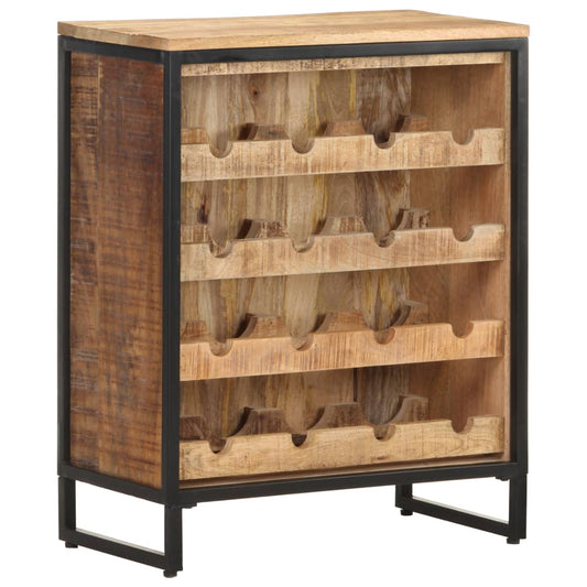 vidaXL Wine Cabinet 24.4"x13"x30.9" Rough Mango Wood-0