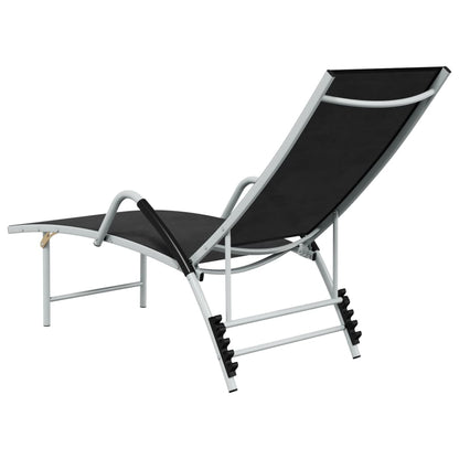 vidaXL Patio Lounge Chair Outdoor Sunbed Sunlounger Textilene and Aluminum-2