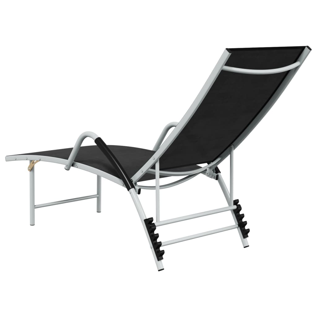vidaXL Patio Lounge Chair Outdoor Sunbed Sunlounger Textilene and Aluminum-2