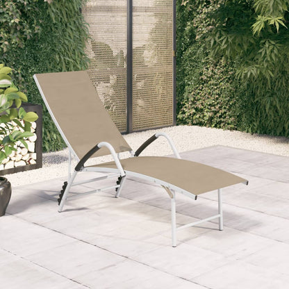 vidaXL Patio Lounge Chair Outdoor Sunbed Sunlounger Textilene and Aluminum-4