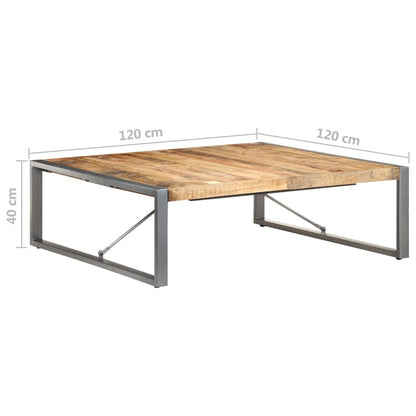 vidaXL Coffee Table 47.2"x47.2"x15.7" Rough Mango Wood-4