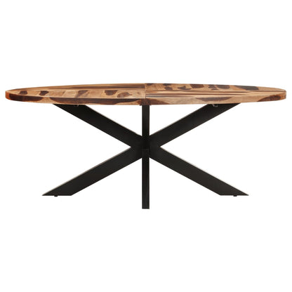 vidaXL Dining Table Oval 78.7"x39.4"x29.5" Acacia Wood with Sheesham Finish-0