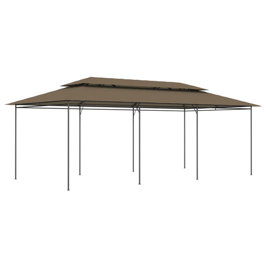 vidaXL Gazebo 236.2"x117.3"x106.3" Taupe 0.6 oz/ft²-0