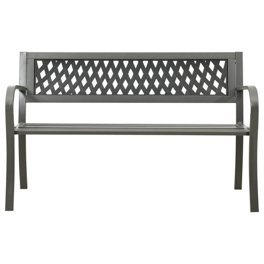 vidaXL Patio Bench 49.2" Steel Gray-0