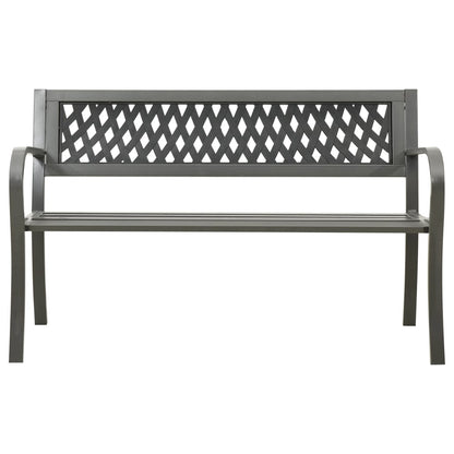 vidaXL Patio Bench 49.2" Steel Gray-0