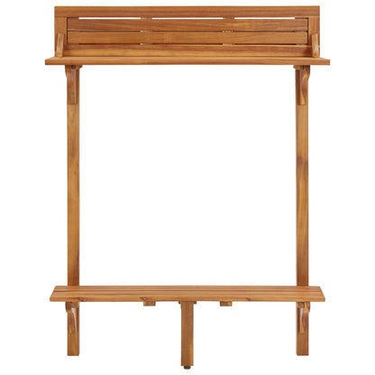 vidaXL Balcony Bar Table 35.4"x14.6"x48.2" Solid Acacia Wood-2