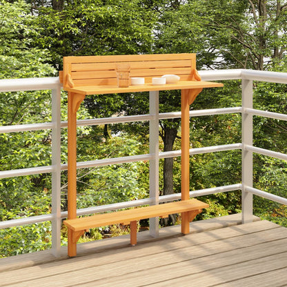 vidaXL Balcony Bar Table 35.4"x14.6"x48.2" Solid Acacia Wood-1